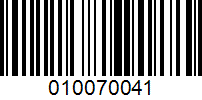 Barcode for 010070041