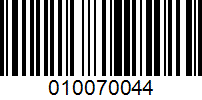 Barcode for 010070044