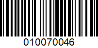 Barcode for 010070046