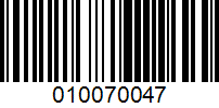 Barcode for 010070047