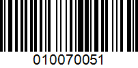 Barcode for 010070051