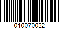 Barcode for 010070052