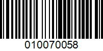 Barcode for 010070058