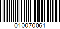 Barcode for 010070061