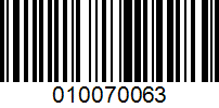 Barcode for 010070063