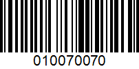 Barcode for 010070070