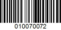 Barcode for 010070072