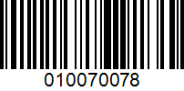 Barcode for 010070078