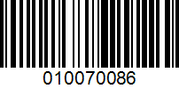 Barcode for 010070086