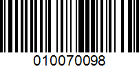 Barcode for 010070098