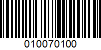 Barcode for 010070100