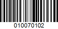 Barcode for 010070102