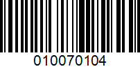 Barcode for 010070104