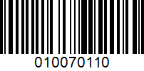 Barcode for 010070110