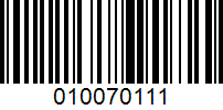 Barcode for 010070111