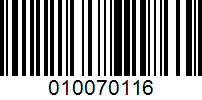 Barcode for 010070116