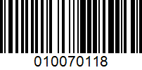 Barcode for 010070118