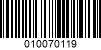 Barcode for 010070119