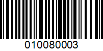 Barcode for 010080003