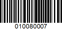 Barcode for 010080007