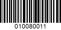 Barcode for 010080011