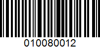 Barcode for 010080012