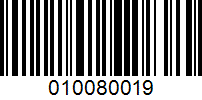 Barcode for 010080019