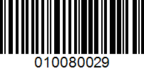 Barcode for 010080029