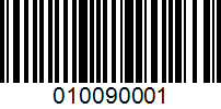 Barcode for 010090001