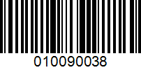 Barcode for 010090038