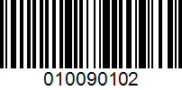 Barcode for 010090102