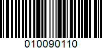 Barcode for 010090110