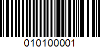 Barcode for 010100001