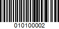 Barcode for 010100002