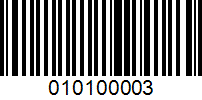 Barcode for 010100003