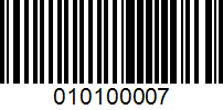 Barcode for 010100007