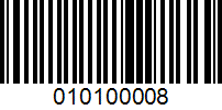 Barcode for 010100008