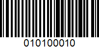 Barcode for 010100010