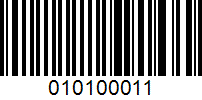 Barcode for 010100011