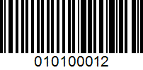 Barcode for 010100012