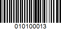 Barcode for 010100013