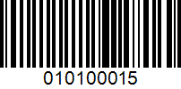 Barcode for 010100015