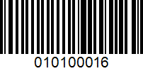 Barcode for 010100016