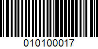 Barcode for 010100017