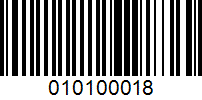 Barcode for 010100018