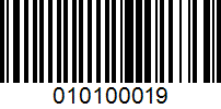 Barcode for 010100019