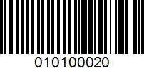 Barcode for 010100020