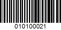 Barcode for 010100021