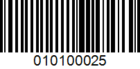 Barcode for 010100025