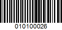 Barcode for 010100026